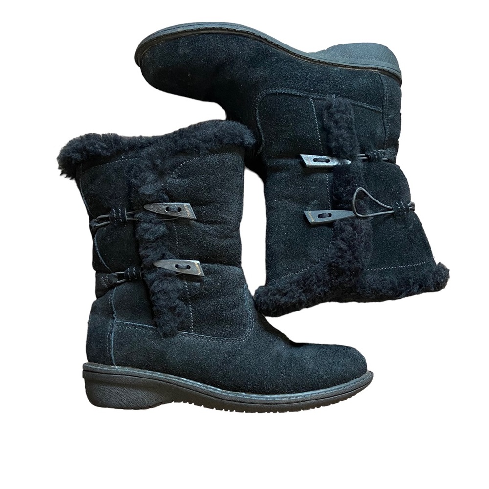 BearPaw Suede and Sheepskin Mid Calf Winter Boots Size 7 - Picture 3 of 13